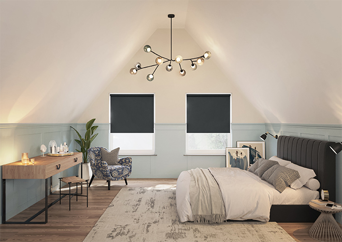 Florenza (Blackout), Shadow Black - Motorised Roller Blind - Image 8